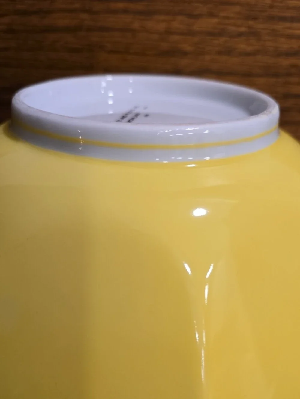 Fitz and Floyd Yellow Stripe Hexagonal Ceramic Serving Bowl